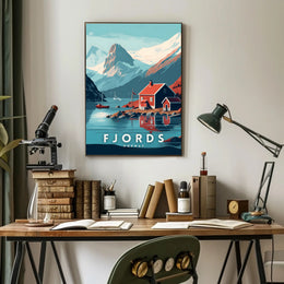 Norwegian Fjord Landscape Scenic Travel Poster