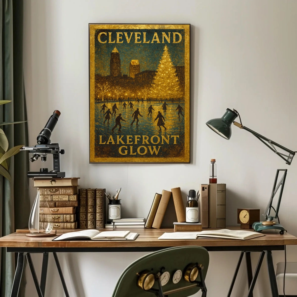 Cleveland Lakefront Glow Poster