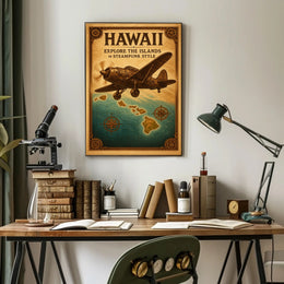 Explore Hawaii in Steampunk Style Poster