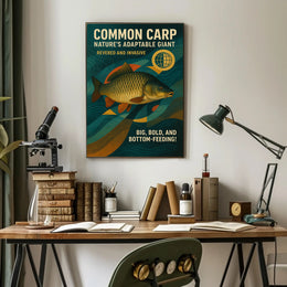 Common Carp Retro Eco-Conscious Animal Poster