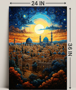 Enchanted Cityscape At Dusk Poster