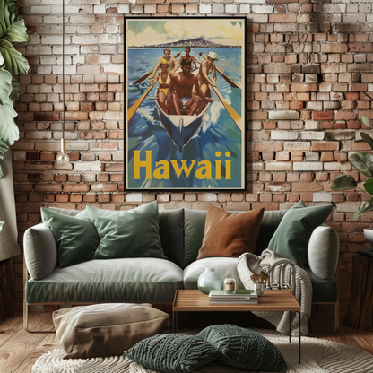 Vintage Poster Hawaii Rowing Team