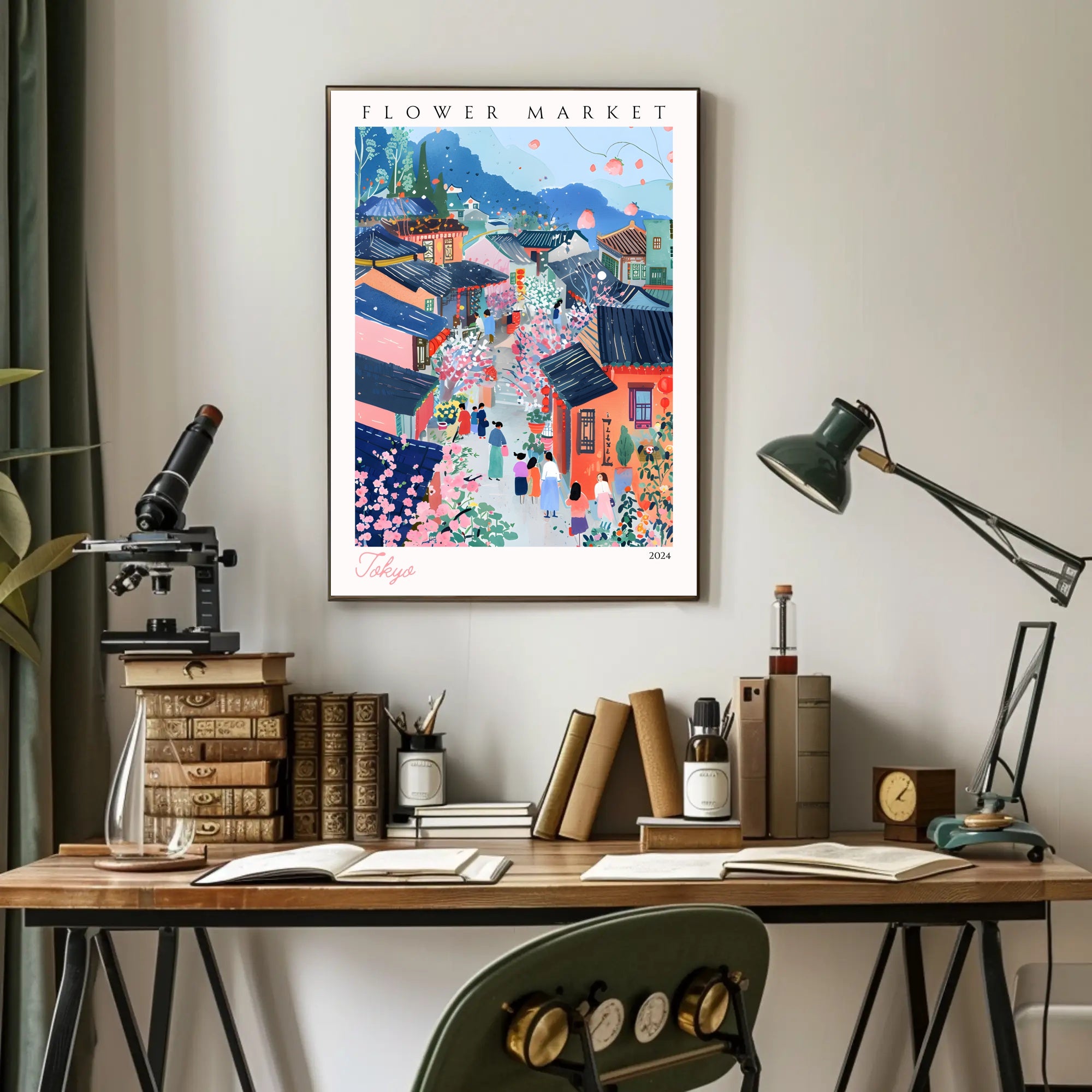 Flower Market in Tokyo Poster PosterGoat