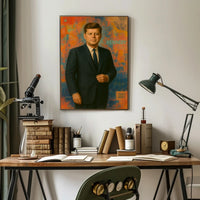 KENNEDY abstract artistic portrait poster in modern vibrant style