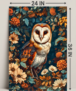 Enchanted Owl In Bloom William Morris Art Poster