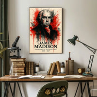 James Madison Watercolor Portrait Historical or Presidential Poster