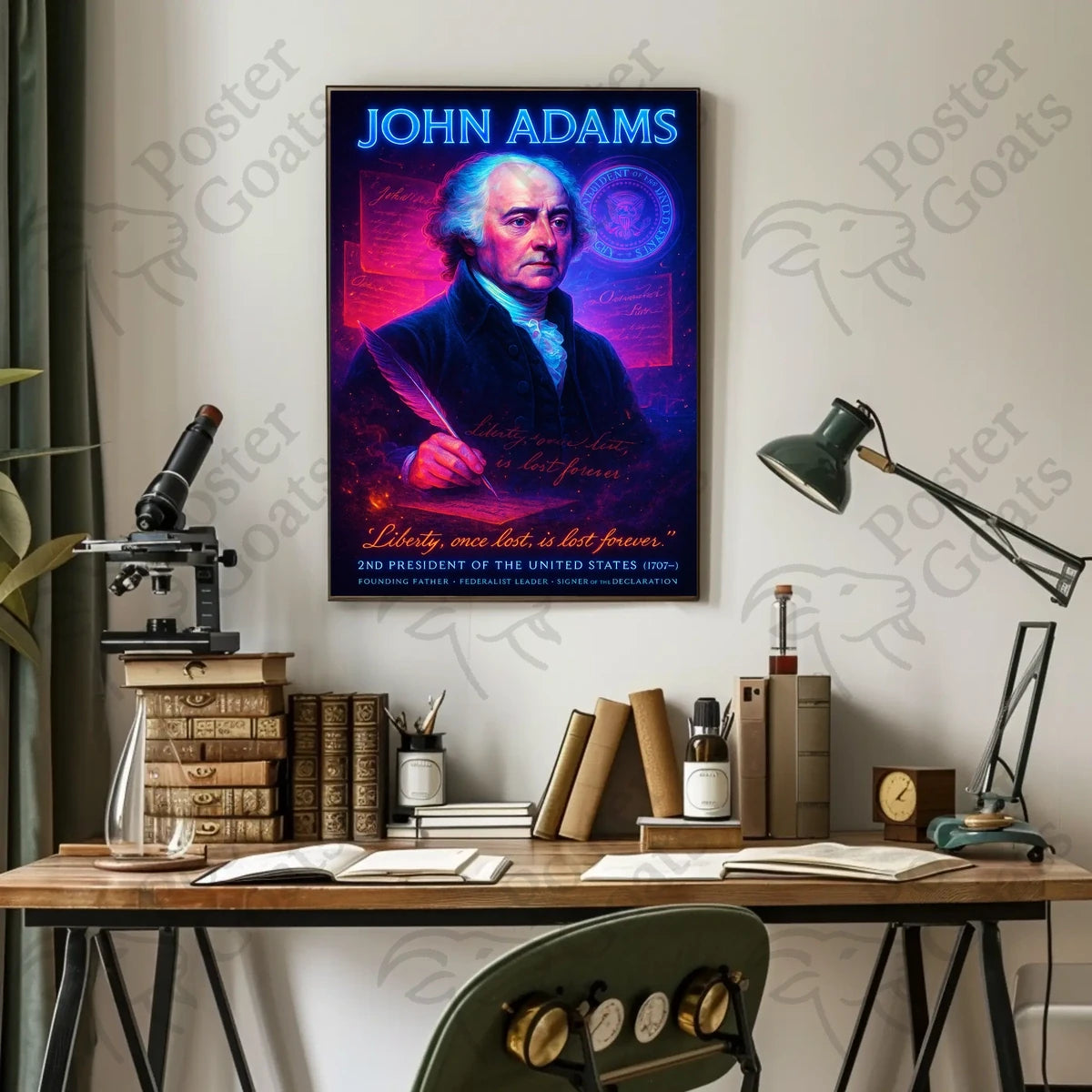 John Adams Portrait in Historical or Presidential Poster