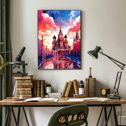 Vibrant Saint Basil's Cathedral Travel Poster