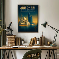 Abu Dhabi's Iconic Landmarks in Urban Cityscape Poster