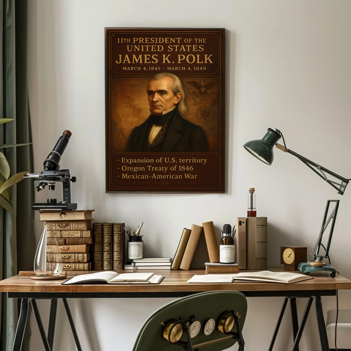 James K. Polk Vintage Patriotic Poster Print