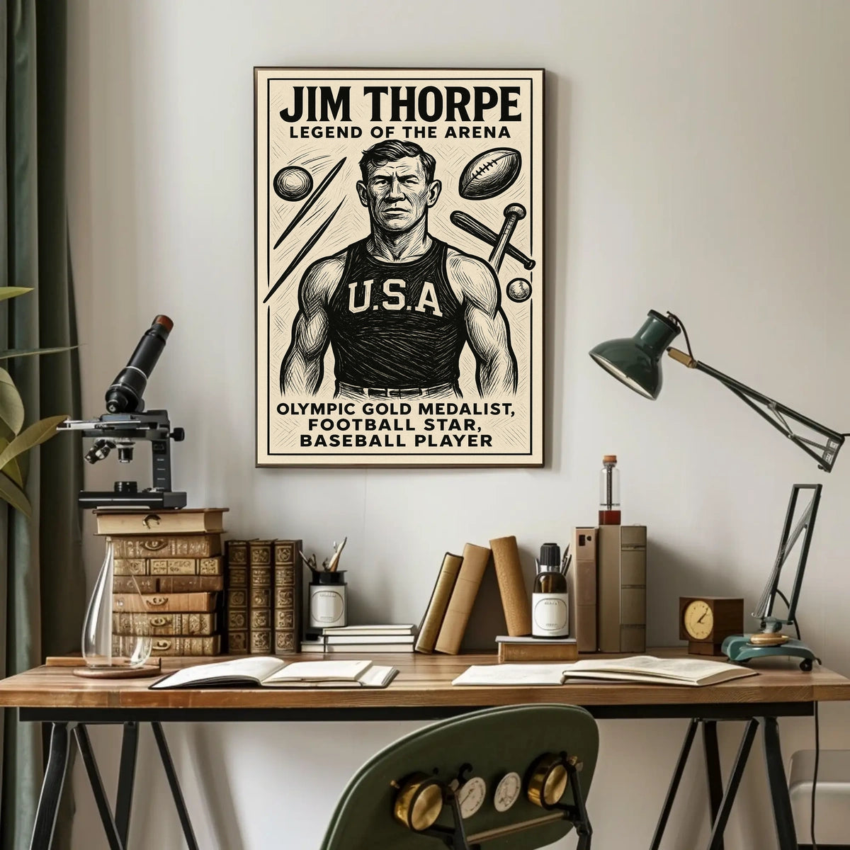 Jim Thorpe Iconic Sports Legend Poster