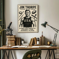 Jim Thorpe Iconic Sports Legend Poster