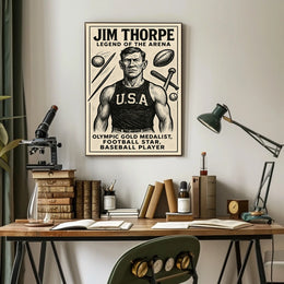 Jim Thorpe Iconic Sports Legend Poster