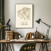Chan Chan Architectural Illustration Poster