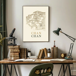 Chan Chan Architectural Illustration Poster
