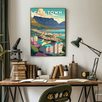 Cape Town Scenic Retro Travel Poster