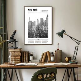 Iconic New York City Skyline Poster Classic Wall Art