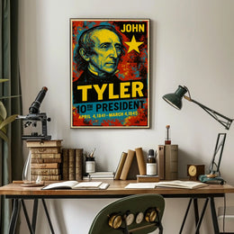 John Tyler 10th President of the United States Graffiti Pop Art Poster