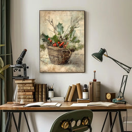Holiday Basket Still Life Poster