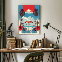 Cancún Beach Vintage Travel Poster