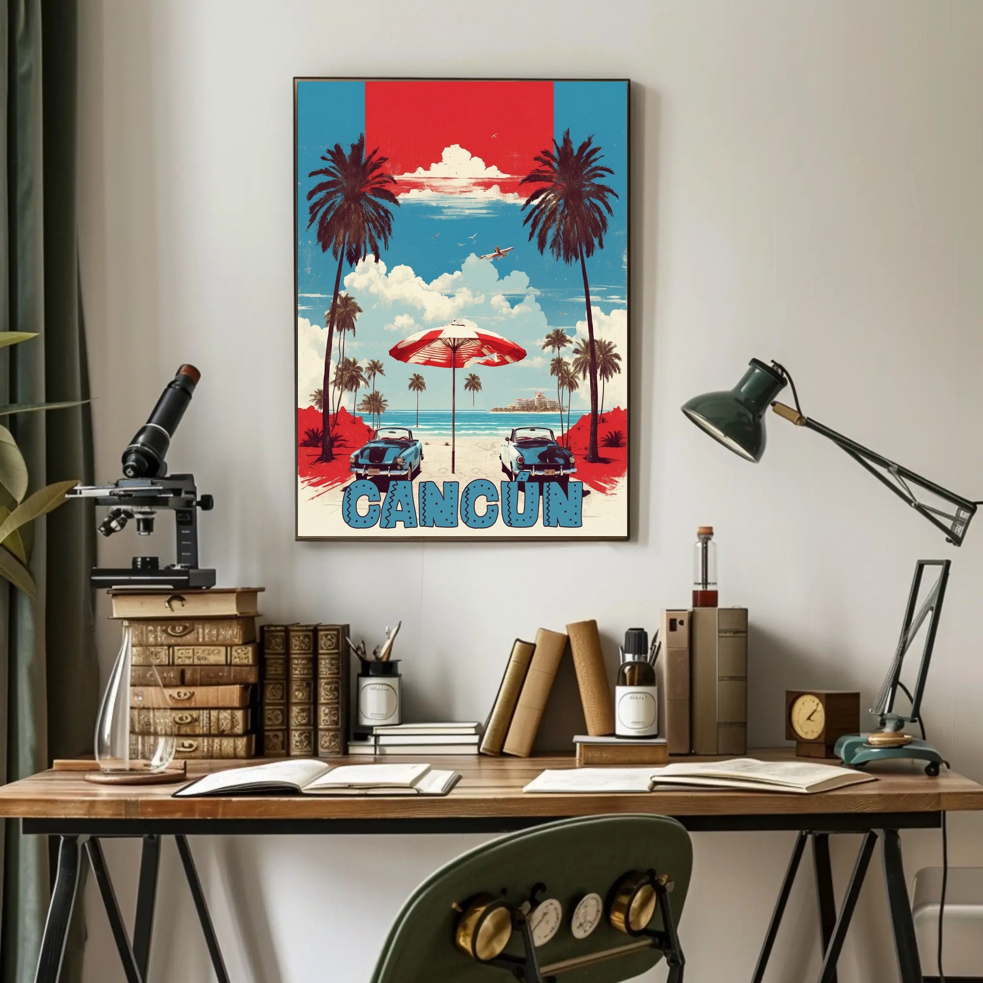 Cancún Beach Vintage Travel Poster