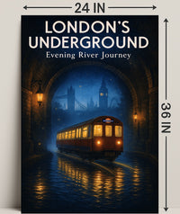 London's Underground Evening River Journey Poster PosterGoat