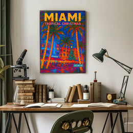 Miami Tropical Christmas Poster