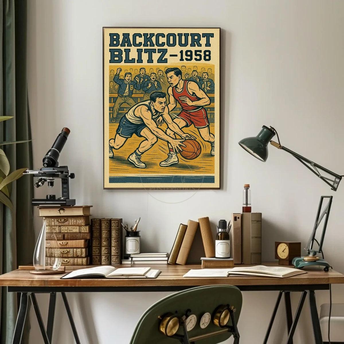 1950s Basketball Sports Poster