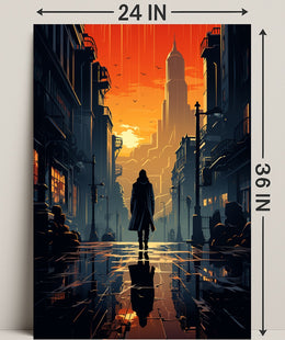Sunset In The Cityscape Poster