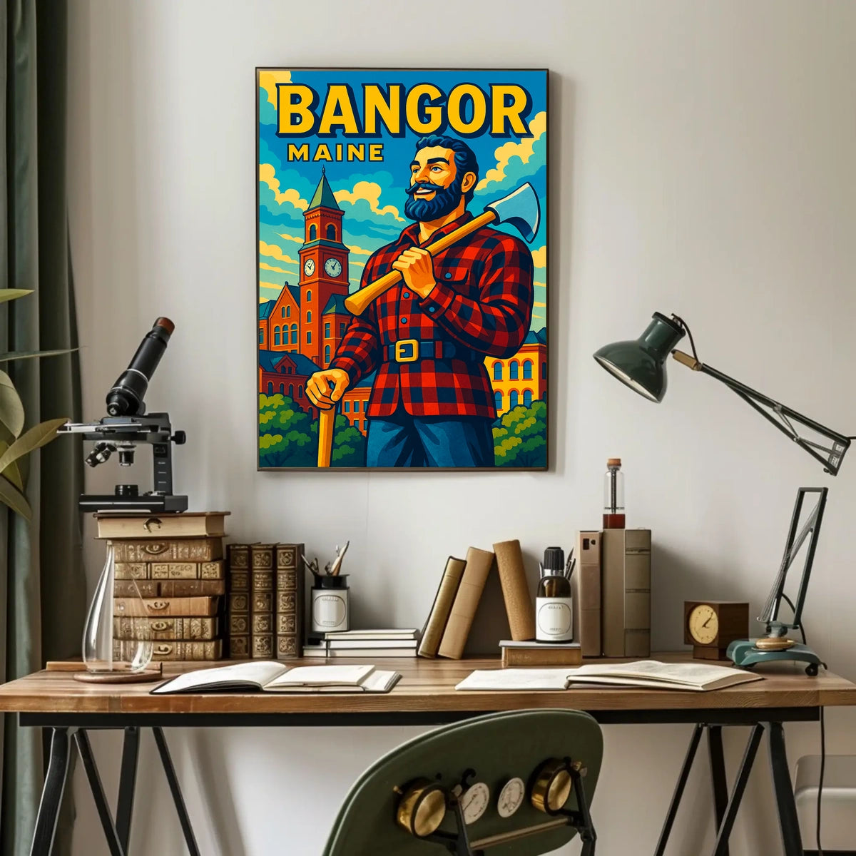 Bangor, Maine Lumberjack Spirit Poster