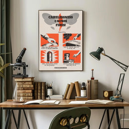 Fire Safety Warning Poster PosterGoat