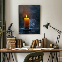 Photorealistic Burning Candle Travel Poster Wall Art PosterGoat