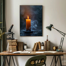 Photorealistic Burning Candle Travel Poster Wall Art PosterGoat