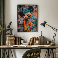 Stylized Cartoon Street Art Poster for Pop Culture Enthusiasts