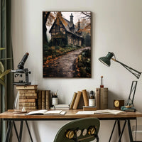 Enchanted Autumn Cottage Poster