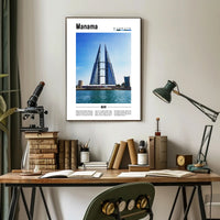 Manama Cityscape Vivid Urban Poster PosterGoat