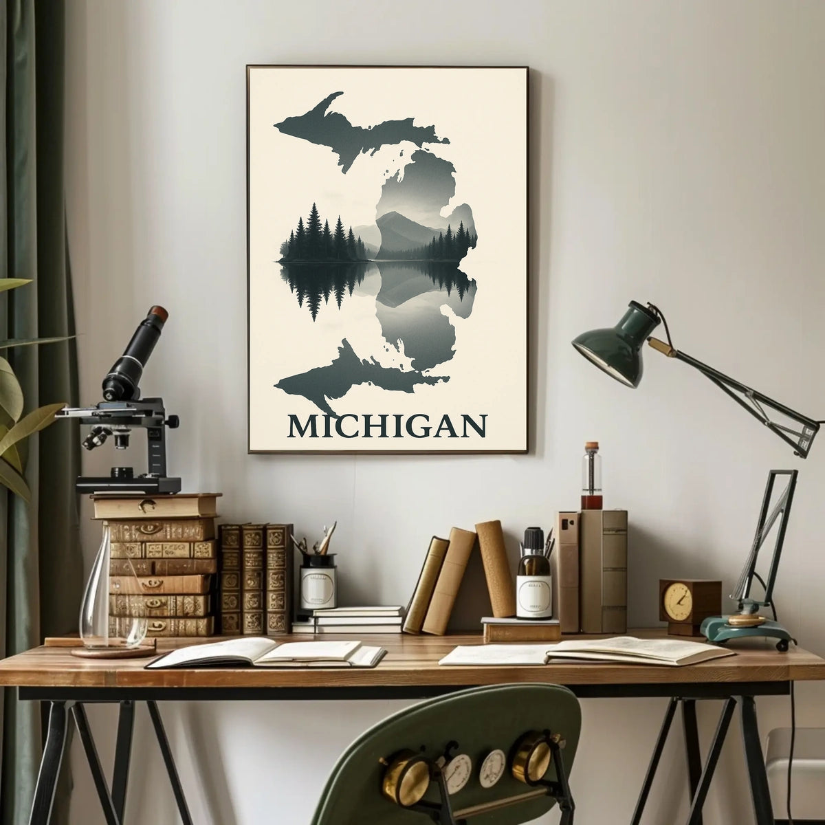 Michigan Landscape Reflection Poster