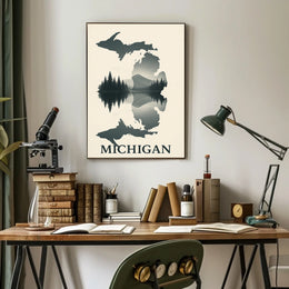 Michigan Landscape Reflection Poster