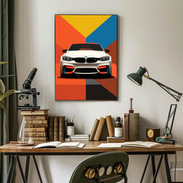 Bold and Dynamic Automotive Art Poster PosterGoat