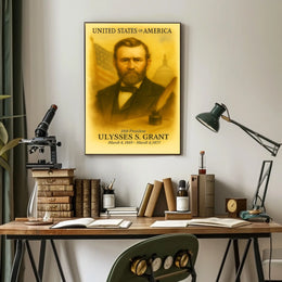 Ulysses S. Grant 18th President of the United States Vintage Watercolor Poster