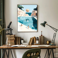 Surreal Beachscape Poster Dreamy Coastal Art Print