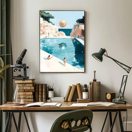 Surreal Beachscape Poster Dreamy Coastal Art Print