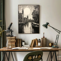 Moonlit Venetian Canal Poster