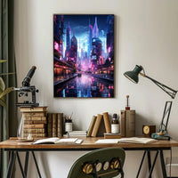 Neon Cityscape Poster