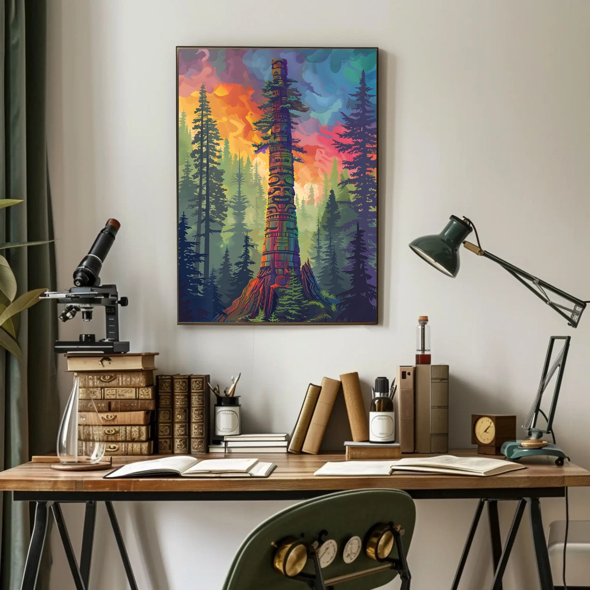 Majestic Totem in the Forest Poster