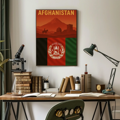 Afghan Heritage Journey: Vintage Travel Poster
