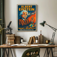 Einstein Nobel Prize Vintage Science Portrait Poster