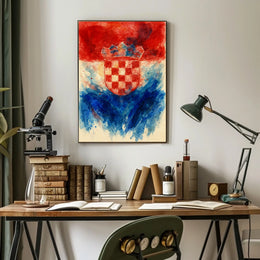 Croatian Coat Of Arms Watercolor Art Poster