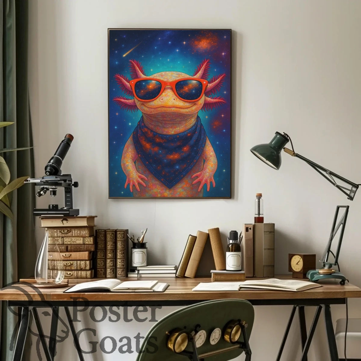 Cosmic Axolotl Fantasy Art Poster