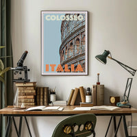 Colosseum Nostalgic Italian Architecture Travel Poster PosterGoat